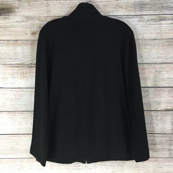 Be Inspired Athletic Jacket Mock Neck Black Cotton Blend - Picture 4 of 5